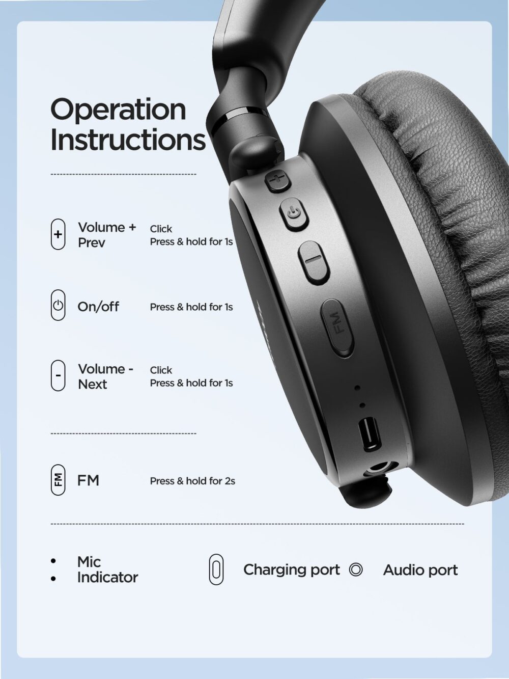 Joyroom JR-OH1 Wireless Bluetooth Headphone – Black | Official Authorized Shop - Image 4