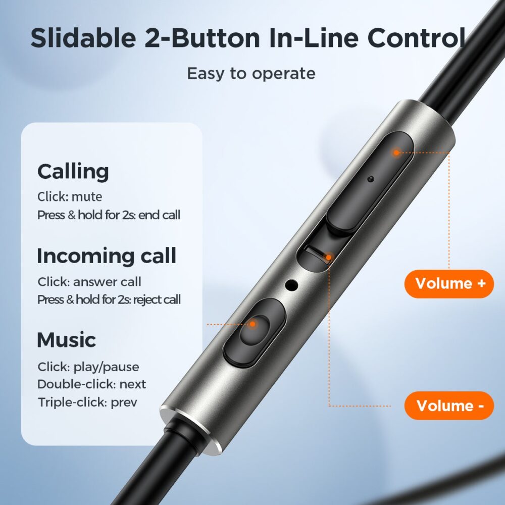 JR-EW03 3.5MM Wired Series In-Ear Metal Wired Earbuds - Image 7